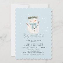 Niedliches Snowman Baby Es ist kalte Außendusche