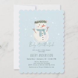 Niedliches Snowman Baby Es ist kalte Außendusche Einladung