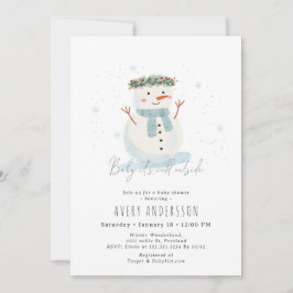 Niedliches Snowman Baby Es ist kalte Außendusche Einladung