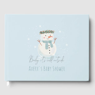 Niedliches Snowman Baby Es ist kalte Außendusche Gästebuch