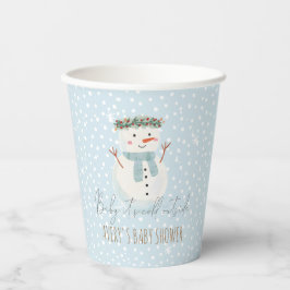 Niedliches Snowman Baby Es ist kalte Außendusche Pappbecher