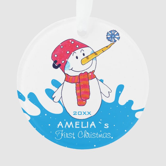 Niedliches Snowman Baby Ornament (Vorderseite)