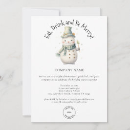Niedliches Snowman Company Logo QR Code Party Weih Einladung