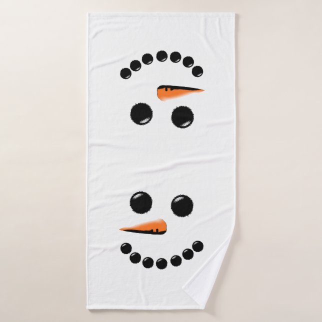 Niedliches Snowman-Gesicht Badehandtuch (Badehandtuch)