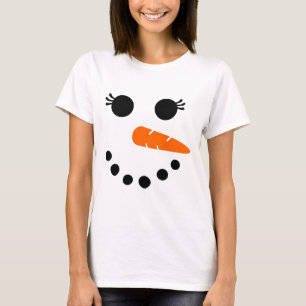 Niedliches Snowman-Gesicht-Shirt für weibliche Gir T-Shirt