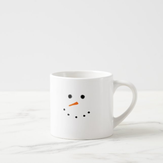 Niedliches Snowman-Gesicht weiße Expresso Tasse (Rechts)