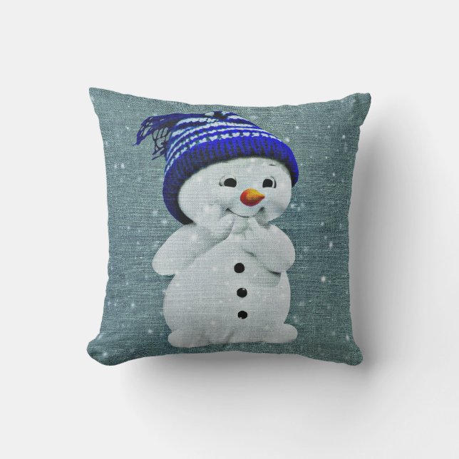 "Niedliches Snowman-Kissen "tadelloses Kissen (Vorderseite)