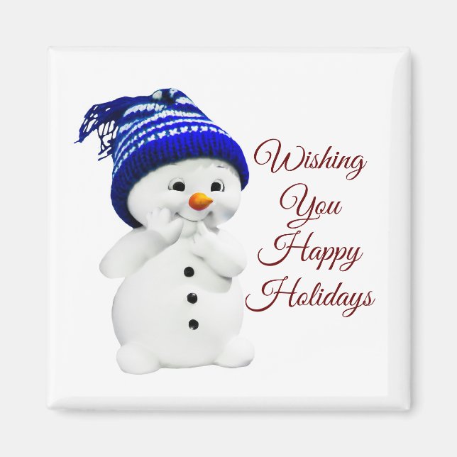 Niedliches Snowman Square Magnet (Vorne)