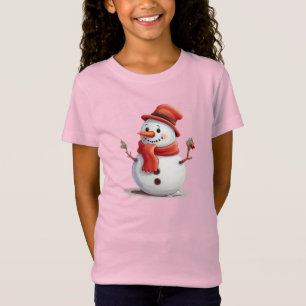 ❄️ Niedliches Snowman Weihnachts-Shirt für Mädchen T-Shirt