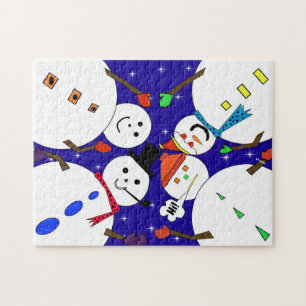 Niedliches Snowman Weihnachts-Winterpuzzle