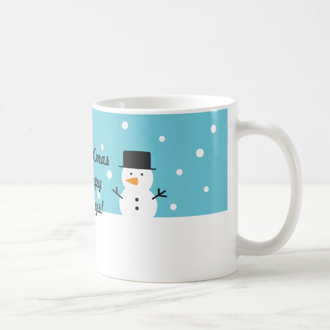 Niedliches Snowman-Winter-Schnee-Weihnachten Kaffeetasse (Rechts)