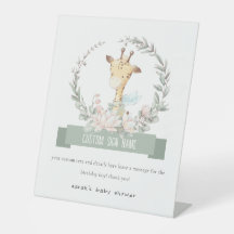 Niedliches Soft Giraffe Floral Baby Dusche Maßgesc