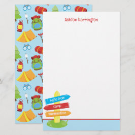Niedliches Sommercampingmuster Briefpapier