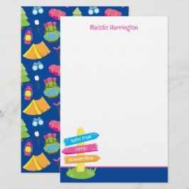 Niedliches Sommercampingmuster Briefpapier