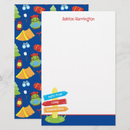 Niedliches Sommercampingmuster Briefpapier