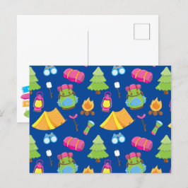 Niedliches Sommercampingmuster Postkarte