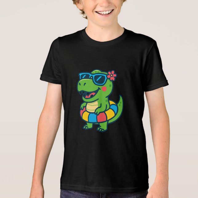 Niedliches Sommerfest mit Sonnenbrille und Floatie Tri-Blend Shirt (Vorderseite)