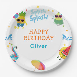 Niedliches Sommerfruchtzeichen Geburtstagspapierpl Pappteller