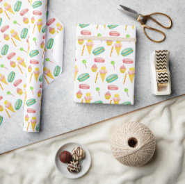 Niedliches Sommerkleidung Eis Creme Geschenkpapier
