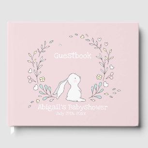 Niedliches Sonnenbad im Kranz, Blush Pink Babydusc Gästebuch