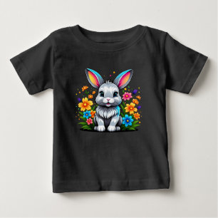 Niedliches Sonnenbad mit farbenfrohen Blume Baby T-shirt
