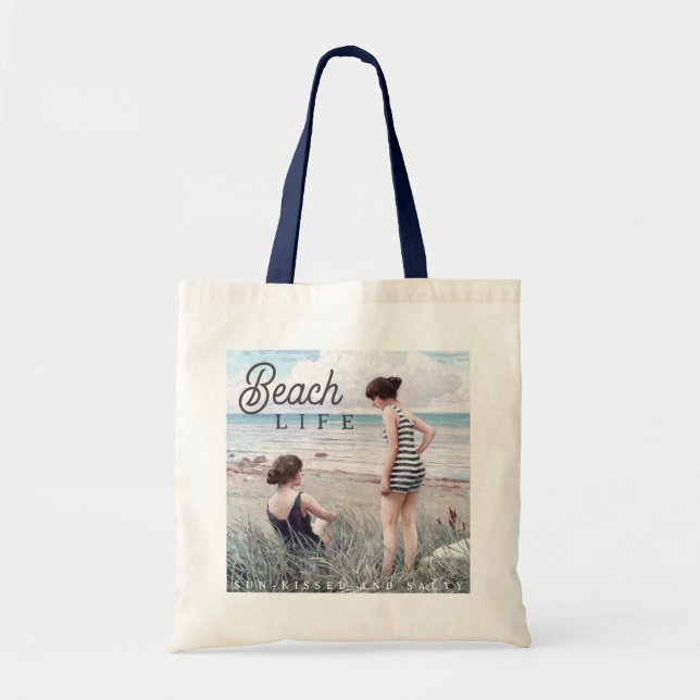 Niedliches Sonnenbad und Salty Beach Life Tragetasche (Vorne)