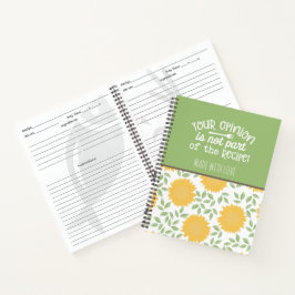 Niedliches Sonnenblumenmuster Koch Rezept Notizbuch