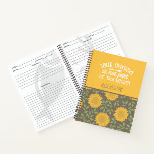 Niedliches Sonnenblumenmuster Koch Rezept Notizbuch