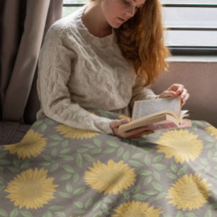 Niedliches Sonnenblumenmuster Sherpadecke
