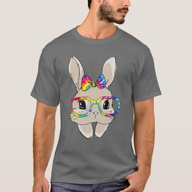 Niedliches Sonnengesicht Gefärbte Krawatte Brille  T-Shirt (Vorderseite)
