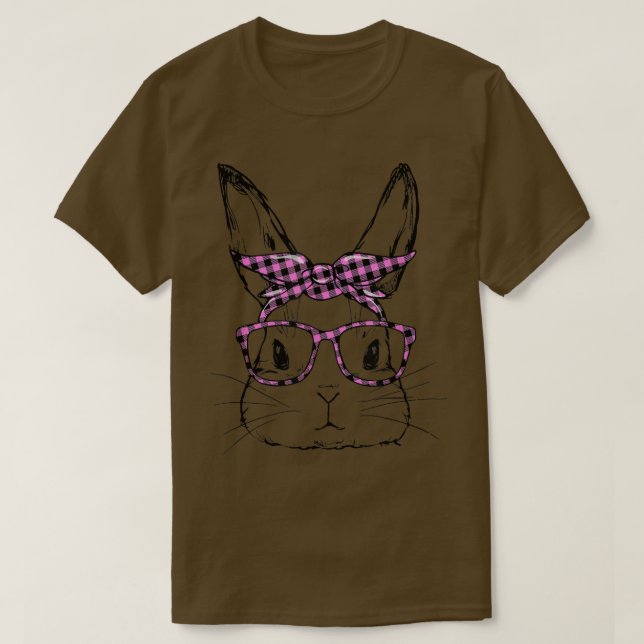 Niedliches Sonnengesicht Rosa Buffalo Karierte Bri T-Shirt (Design vorne)