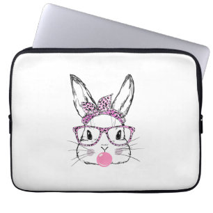 Niedliches Sonnengesicht Rosa Leopard Brille Bubbl Laptopschutzhülle