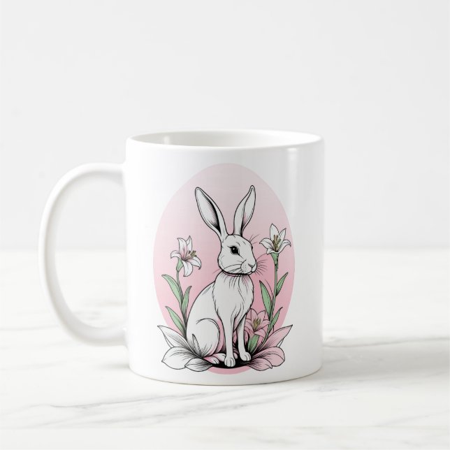 Niedliches Sonnenlicht und Lilies Plus Größe Kaffeetasse (Links)