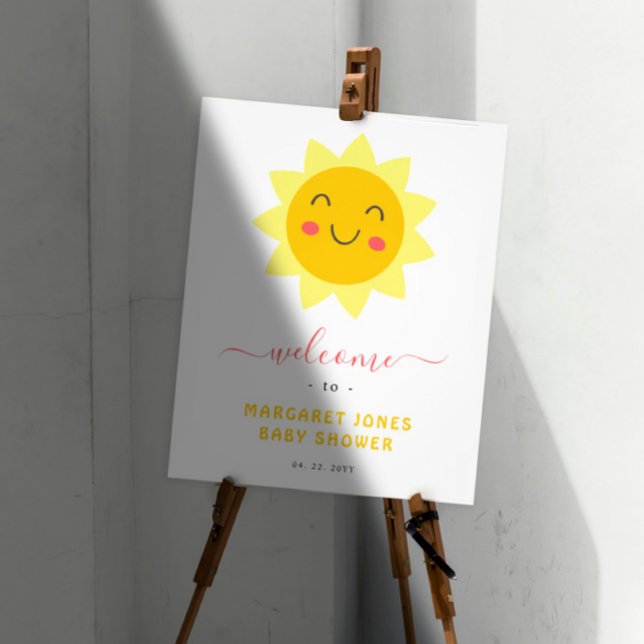 Niedliches Sonnenschein Baby Dusche Begrüßungszeic Fotodruck (Von Creator hochgeladen)