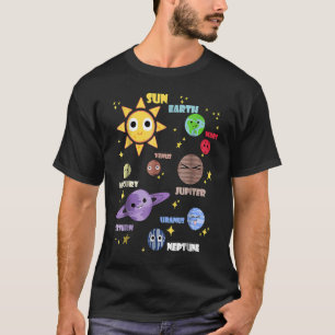 Niedliches Sonnensystem Kinder Kinder Astronomie T-Shirt
