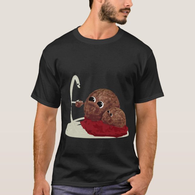 Niedliches Spaghetti Treffen Meatballs T-Shirt (Vorderseite)