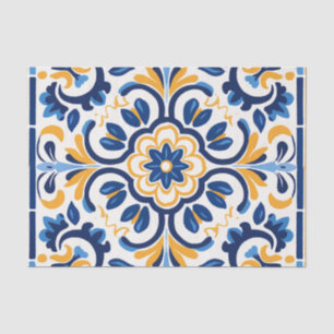 Niedliches spanisches Fliesenmuster Seidenpapier