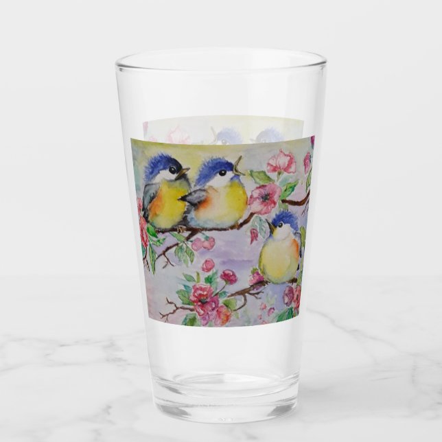 Niedliches Sparrow-Glas - Malerei Glas (Vorderseite)