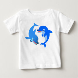 Niedliches Spielen Cartoon Dolphins Baby T - Shirt
