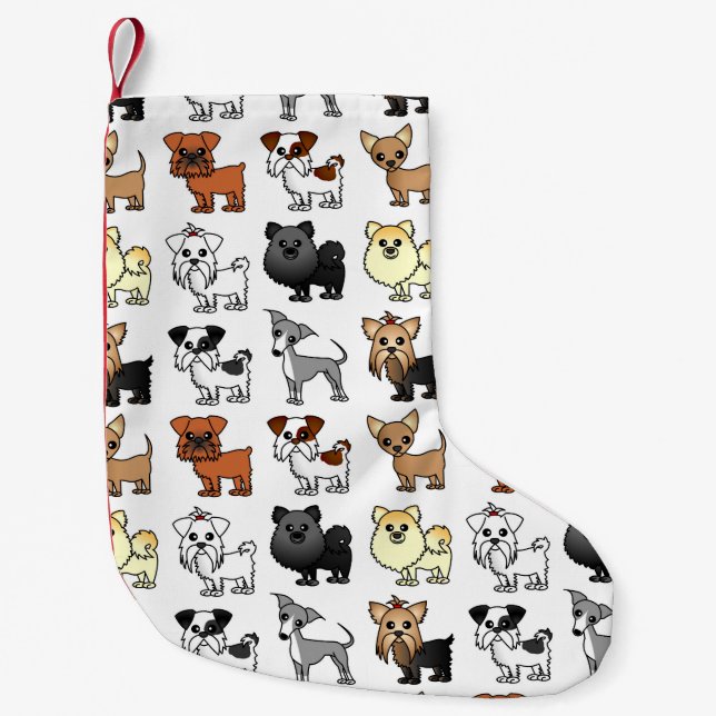 Niedliches Spielzeug-Hundezucht-Muster Kleiner Weihnachtsstrumpf (Vorderseite)