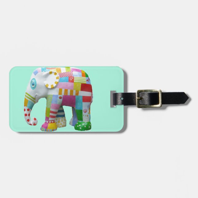Niedliches Spielzeug Retro-Elefant whimsical bunt Gepäckanhänger (Vorderseite horizontal)