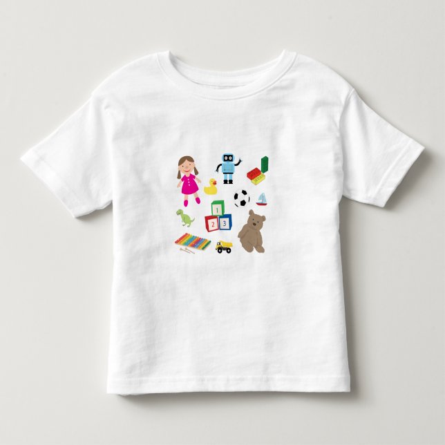 Niedliches Spielzeugmuster Kleinkind T-shirt (Vorderseite)