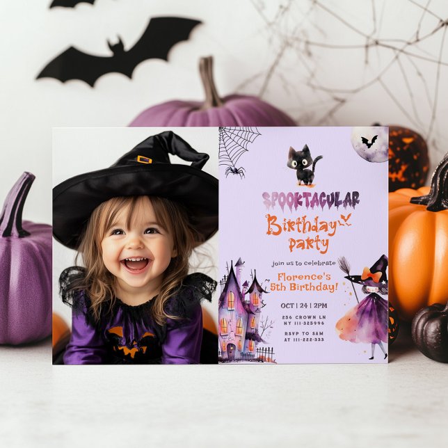 Niedliches Spooktacular Foto Halloween-Party Einladung (Von Creator hochgeladen)