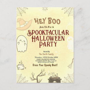 Niedliches Spooktakuläres Halloween-Party Einladun Postkarte