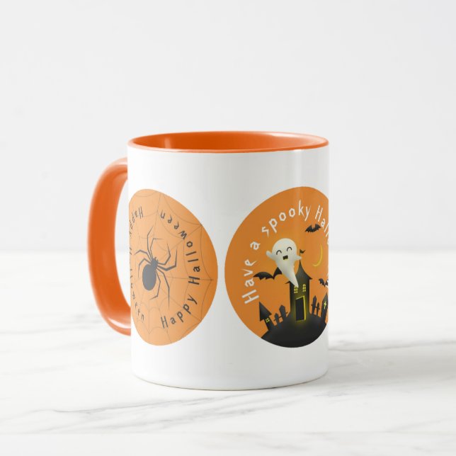 Niedliches Spooky & Spooktacular glückliches Hallo Tasse (Vorderseite Links)