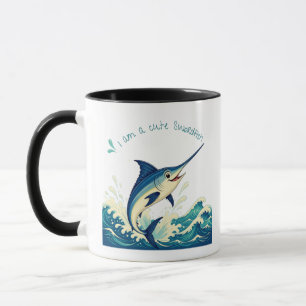 Niedliches Springendes Schwertfisch-Kaffeetasse Tasse