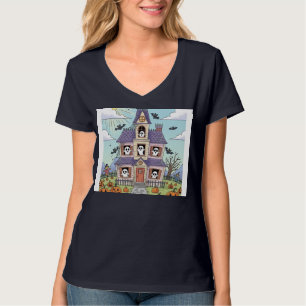 Niedliches Spuk Haus mit freundlichen Geistern T-Shirt