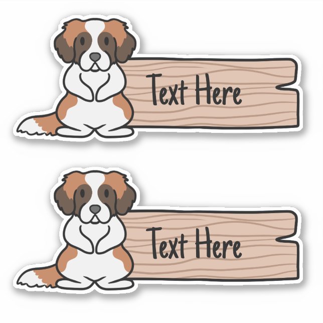 Niedliches St. Bernard-Label Aufkleber (Vorderseite)