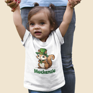 Niedliches St. Patrick's Day Eichhörnchen mit Grün Baby T-shirt