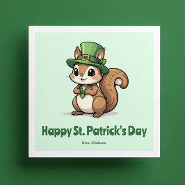 Niedliches St. Patrick's Day Eichhörnchen mit Grün Feiertagskarte